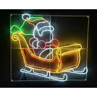 140cm Sleigh with Santa Rope Light Motif