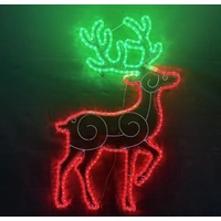 Red and Green Reindeer Rope Light Motif