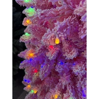 7ft Pink Pre-lit Slovenian Pine Snow Tree