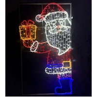 Santa Holding Present Rope Light Motif 