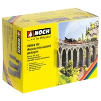 NOCH 58664 Curved Quarrystone Viaduct HO Scale Radius R1