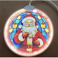 Acrylic Santa Bauble Neon Motif 