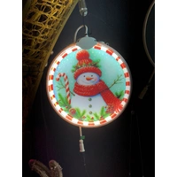 Acrylic Snowman Candy Cane Bauble Neon Motif