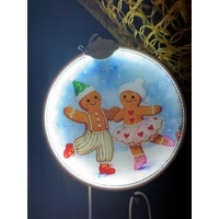 Acrylic Gingerbread Figures Bauble Neon Motif
