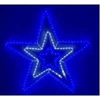 Blue/white/blue Flashing Star Rope Light Motif