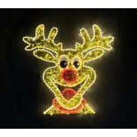 Smiling Reindeer Face Rope Light Motif