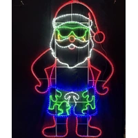 Aussie Beach Santa Rope Light Motif 