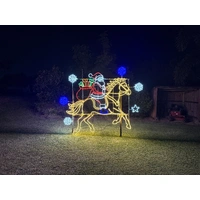 Santa on Horse/snowflakes Rope Light Motif 