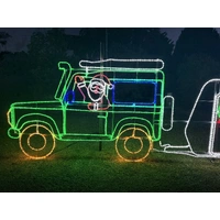 Santa Towing Caravan Rope Light Motif