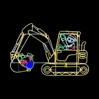 Santa in Excavator Rope Light Motif