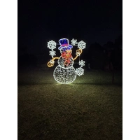 Snowman with Snowflakes Rope Light Motif