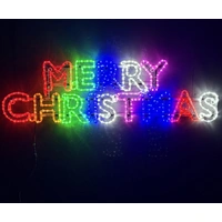 Commercial Colourful Merry Christmas Rope Light Motif 