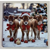 Set of 4  Christmas Cows Coasters