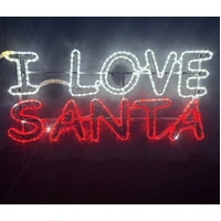 I LOVE SANTA Rope Light Motif