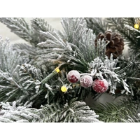 60cm Warm White Pre-lit Snow Christmas Wreath