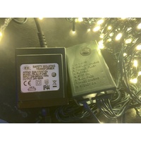 50M Warm White Icicles - Green Wire