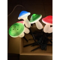 Set of 8 Coloured Mushrooms
