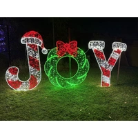 Giant Colourful JOY Rope Light Motif