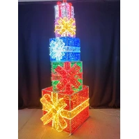 Colourful Giant Present Stack Rope Light Motif 