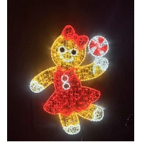 Gingerbread Girl  with Lollipop Rope Light Motif