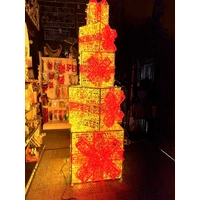 Warm White 3D Giant Present Stack Rope Light Motif 