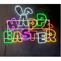 Happy Easter with Ears Rope Light Motif