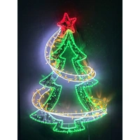 White Chasing Christmas Tree Rope Light Motif 