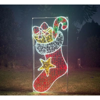 Large Christmas Stocking Rope Light Motif