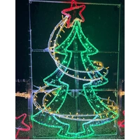 Large 4.6m Tree with Swirling Effect Rope Light Motif