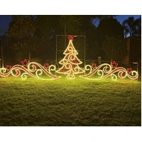 Warm White Tree with Scrolls Rope Light Motif 