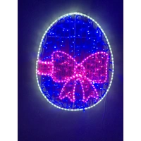 Easter Egg with Pink Ribbon Rope Light Motif 