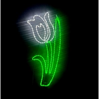 White Tulip Rope Light Motif