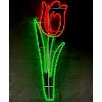 Red Tulip Rope Light Motif