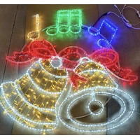 Large  Bells with Notes Rope Light Motif - PREORDER FOR 2026