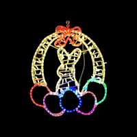 Easter Rabbit with Eggs Ribbon Rope Light Motif