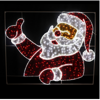 Giant Santa with Thumbs Up Rope Light Motif - 220cm x 180cm