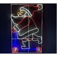 Santa on Scooter Rope Light Motif