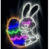 Rabbit Holding Easter Egg Rope Light Motif