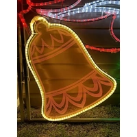 Large Bells with Scroll Rope Light Motif