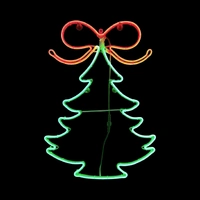 Neon Christmas Tree Bow Rope Light Motif
