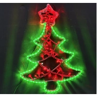 80cm Red & Green Christmas Tree Rope Light Motif 