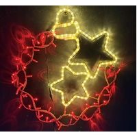 Red Bauble with Stars Rope Light Motif 