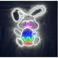 Rabbit Holding Easter Egg Rope Light Motif 