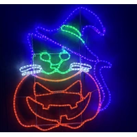 Cat in Pumpkin/Hat Halloween Rope Light Motif 