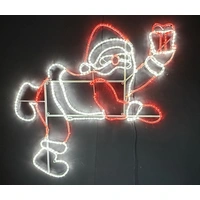Santa on Fence Rope Light Motif