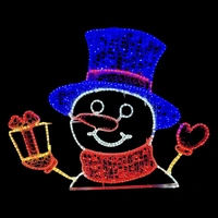 Giant Snowman Head with Present Rope Light Motif 