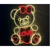 Girl Teddy with Love Rope Light Motif