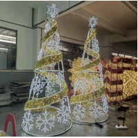 3m Warm White/White Snowflake Cone Tree Rope Light Motif