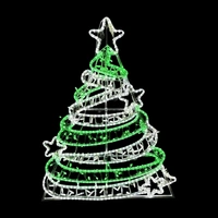 Green and White Swirl Tree Rope Light Motif