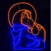 Mary and Baby Jesus Christmas Rope Light Motif 